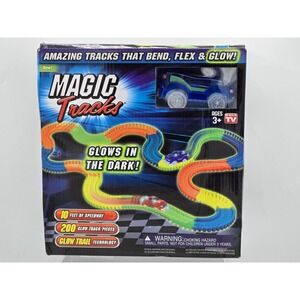 Magic Tracks Glow-in-the-Dark Flexible Speedway Track Set 200 Pieces w/ LED Car